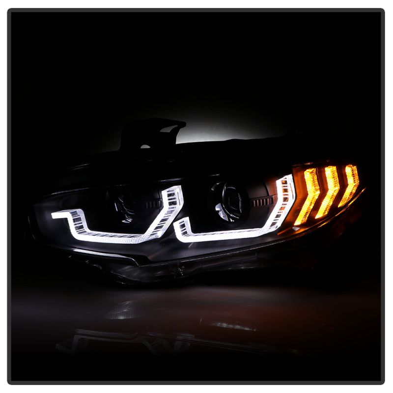 Spyder Honda Civic 16- 2DR/4DR/Hatchback Projector Headlights - Black PRO-YD-HC16SI-SEQGR-BK SPYDER Headlights  AXOPROS