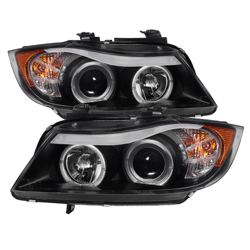 Spyder BMW E90 3-Series 06-08 Projector LED Halo Amber Reflctr Rplc Bulb Blk PRO-YD-BMWE9005-AM-BK SPYDER Headlights  AXOPROS