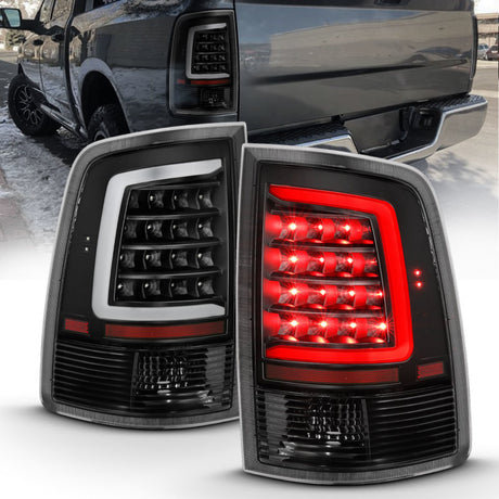 ANZO 2009-2018 Dodge Ram 1500 LED Taillight Plank Style Black w/Clear Lens ANZO Tail Lights  AXOPROS