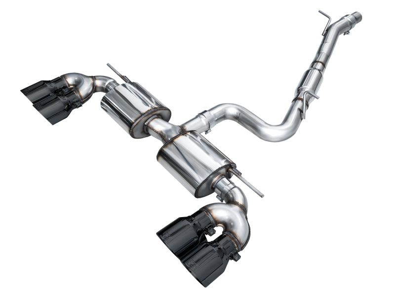 AWE MK8 Volkswagen Golf R 3in Touring Edition Quad Exhaust - Diamond Black Tips AWE Tuning Catback  AXOPROS