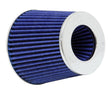 K&N Universal Air Filter Chrome Round Tapered Blue - 4in Flange ID x 1.125in Flange Length x 5.5in H K&N Engineering Air Filters - Universal Fit  AXOPROS