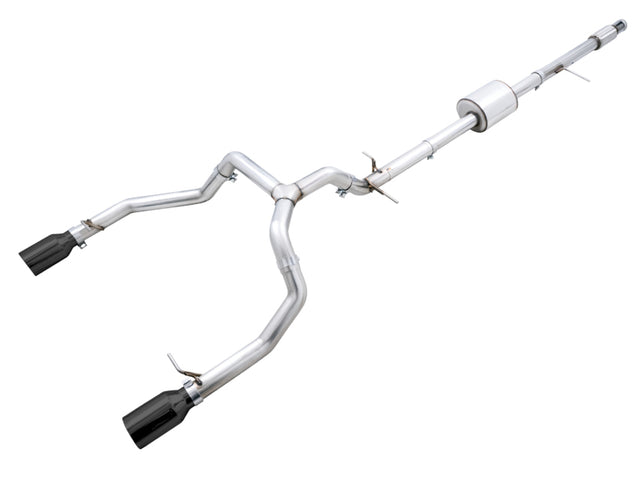 AWE Tuning 4th Gen GM 1500 5.3L 0FG Catback Split Rear Exit (Flat Bumper) - Dual Diamond Tips AWE Tuning Catback  AXOPROS
