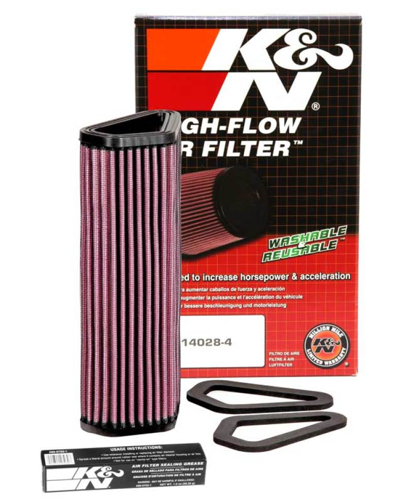 K&N 07-12 Ducati 1098/1098S/1098R/848 848/1198S/Streetfighter/848 Evo/Diavel Replacement Air Filter K&N Engineering Air Filters - Direct Fit  AXOPROS