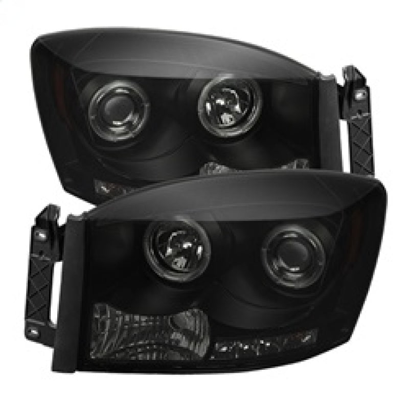 Spyder Dodge Ram 1500 06-08 06-09 Projector Headlights LED Halo LED Blk Smke PRO-YD-DR06-HL-BSM SPYDER Headlights  AXOPROS