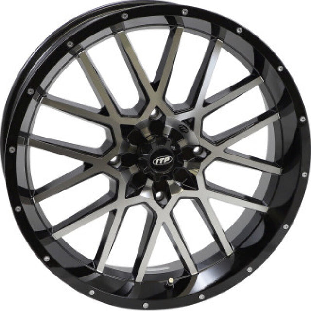 ITP Hurricane 20x6.5 / 4x137 BP / 4+2.5 Offset Gloss Black w/ Milled Edges Wheel ITP Wheels - Cast  AXOPROS