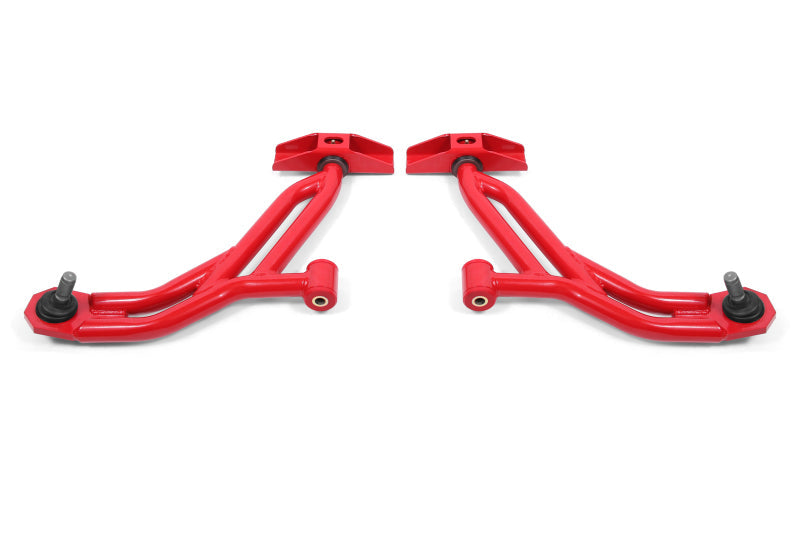 BMR 10-14 Ford Mustang / Shelby GT500 Non-Adj. Lower A-Arms (Poly/Delrin) - Red BMR Suspension Control Arms  AXOPROS