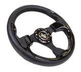 NRG Reinforced Steering Wheel (320mm) Blk w/Gloss Black Trim NRG Steering Wheels  AXOPROS