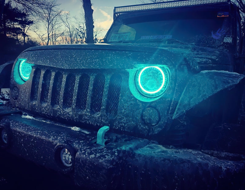 Oracle 7in High Powered LED Headlights - Black Bezel - Dynamic - Dynamic SEE WARRANTY ORACLE Lighting Headlights  AXOPROS