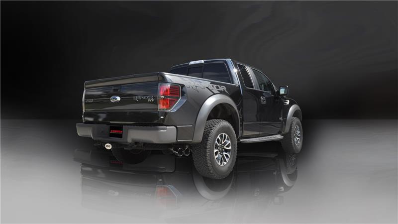 Corsa 2011-2014 Ford F-150 Raptor 6.2L V8 133in Wheelbase Black Xtreme Cat-Back Exhaust CORSA Performance Catback  AXOPROS