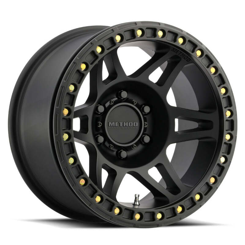 Method MR106 Beadlock 17x9 -44mm Offset 8x6.5 130.81mm CB Matte Black w/BH-H36125 Wheel Method Wheels Wheels - Cast  AXOPROS