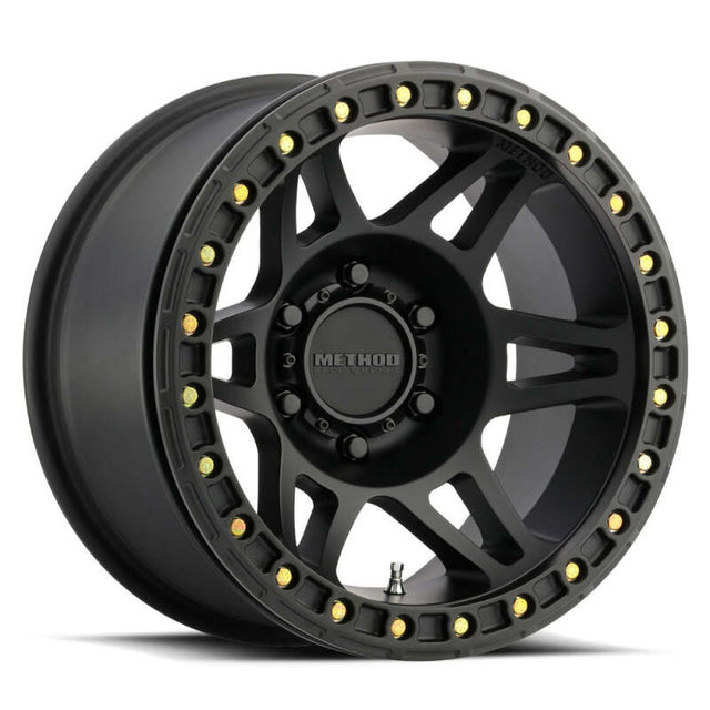 Method MR106 Beadlock 17x9 -44mm Offset 8x6.5 130.81mm CB Matte Black w/BH-H36125 Wheel Method Wheels Wheels - Cast  AXOPROS
