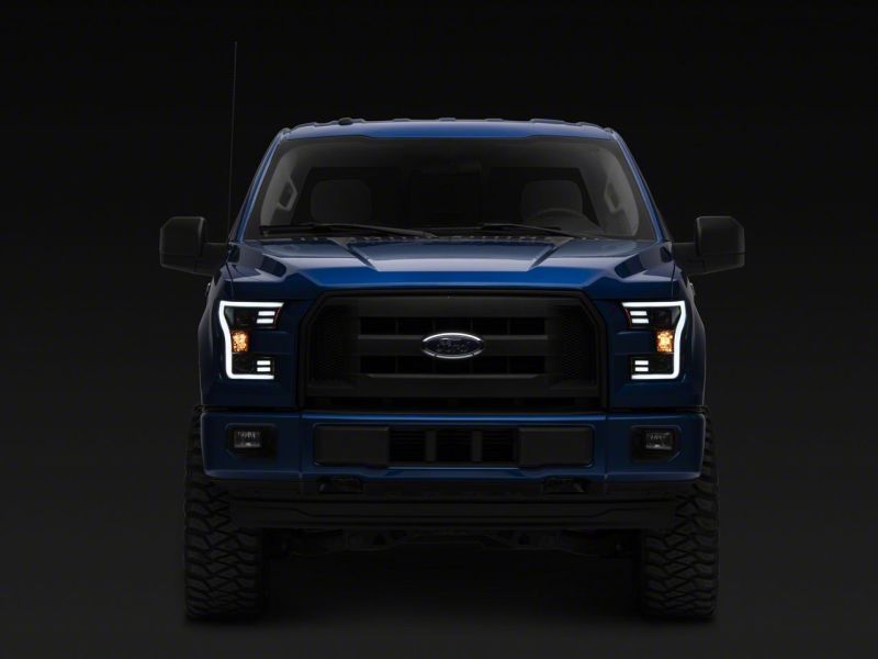 Raxiom Raxiom 15-17 Ford F-150 G3 Projector Headlights w/ LED Accent- Black Housing (Clear Lens) Headlights aftermarket performance part