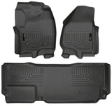 Husky Liners 2012.5 Ford SD Super Cab WeatherBeater Combo Black Floor Liners (w/o Manual Trans Case) Husky Liners Floor Mats - Rubber  AXOPROS