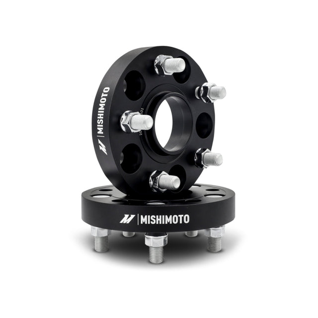 Mishimoto Wheel Spacers - 5x120 - 64.1 CB - M14 x1.5 - 25mm - BK Mishimoto Wheel Spacers & Adapters  AXOPROS