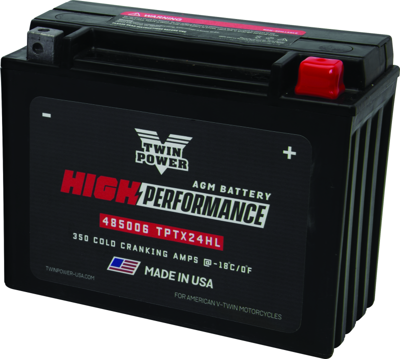 Twin Power YTX-24HL High Performance Battery Replaces H-D 66010-82A Made in USA 350 CCA TwinPower Batteries  AXOPROS