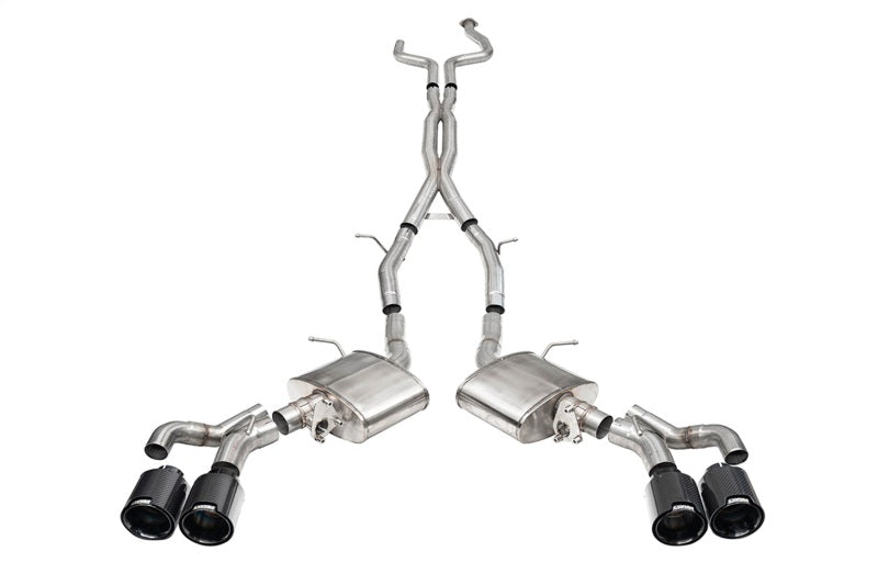 Corsa 2022-25 Caddy CT5 V Blackwing 3in. Cat-Back w/ Act. Exh. - Dbl X-Pipe - Twin 4.5in. BlkCF Tips CORSA Performance Catback  AXOPROS