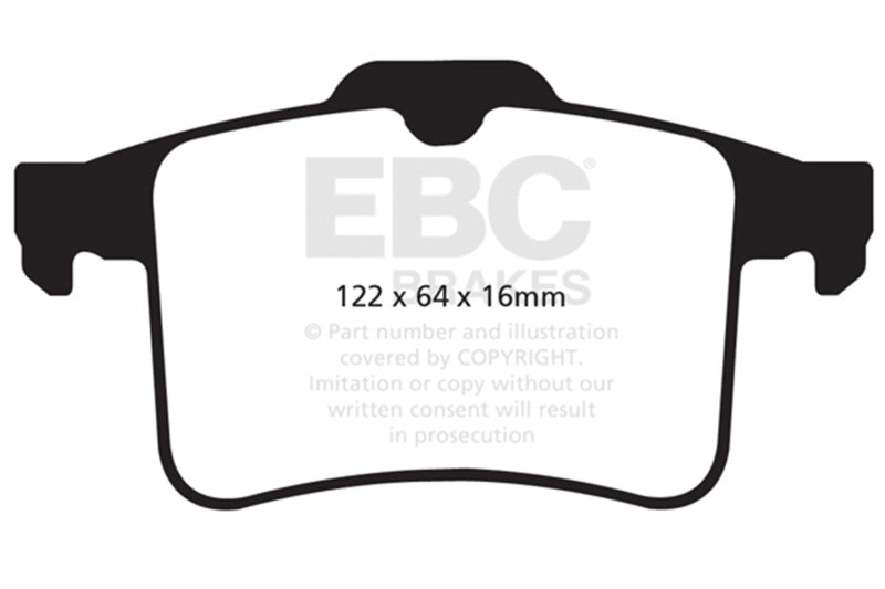 EBC 10-15 Jaguar XF 5.0 Supercharged (470) Redstuff Rear Brake Pads EBC Brake Pads - Performance  AXOPROS
