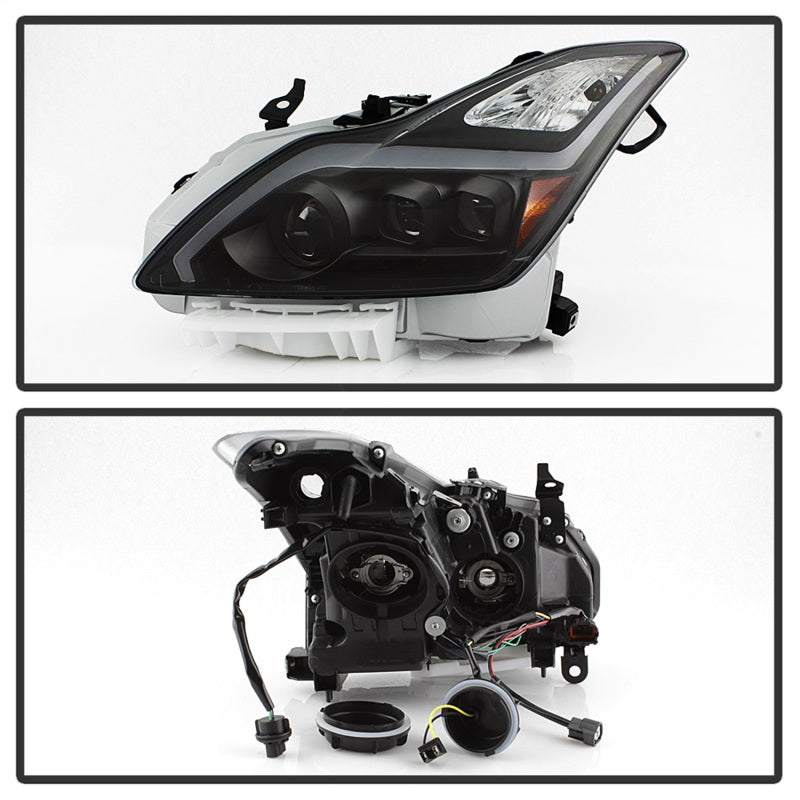 xTune Infiniti G37 Coupe (non-AFS) 08-15 Projector Headlights - Black PRO-JH-IG3708-2D-LB-BK SPYDER Headlights  AXOPROS