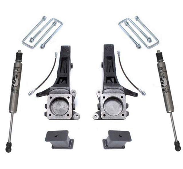 MaxTrac 05-18 Toyota Tacoma 2WD 6 Lug 4in/2in MaxPro Elite Spindle Lift Kit w/FOX Shocks Maxtrac Steering Knuckles & Spindles  AXOPROS
