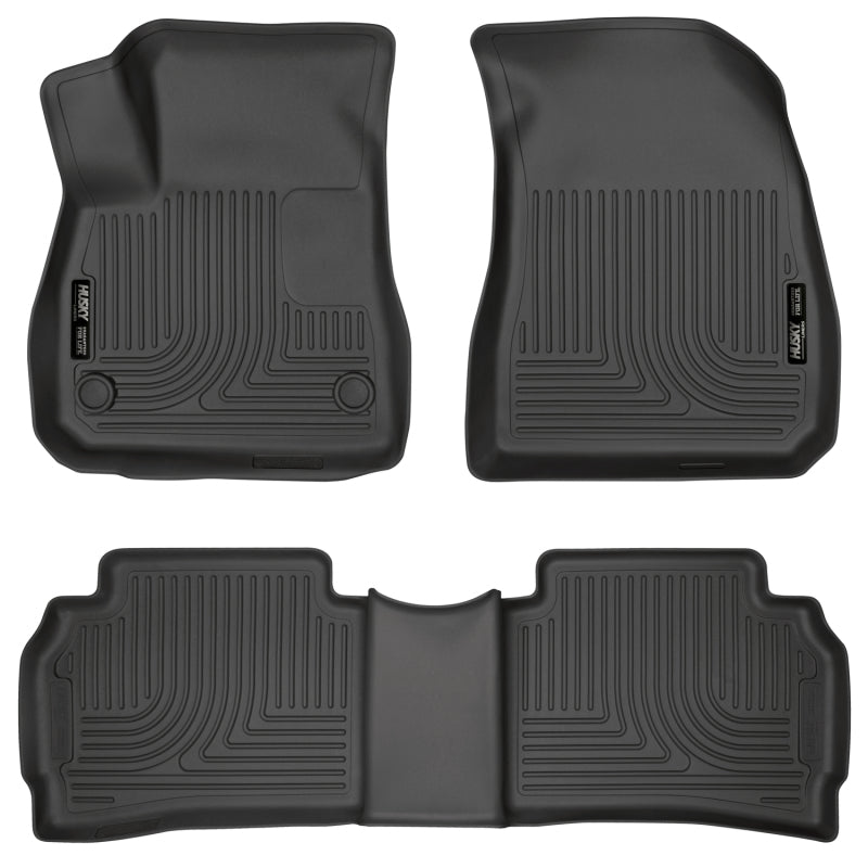 Husky Liners 2016 Chevy Malibu Weatherbeater Black Front & 2nd Seat Floor Liners (Footwell Coverage) Husky Liners Floor Mats - Rubber  AXOPROS