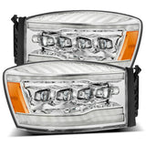 AlphaRex 06-08 Dodge Ram 1500HD NOVA LED Proj Headlights Plank Style Blk w/Seq Signal/DRL/Amber LED AlphaRex Headlights  AXOPROS