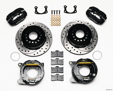 Wilwood Wilwood Forged Dynalite P/S Park Brake Kit Drilled BOP Axle 2.75in Bearing 2.75 Offset Big Brake Kits aftermarket performance part