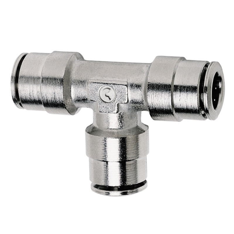 Firestone Union Tee 1/4in. Nickel Push-Lock Air Fitting - Single (WR17603461) Firestone Fittings  AXOPROS