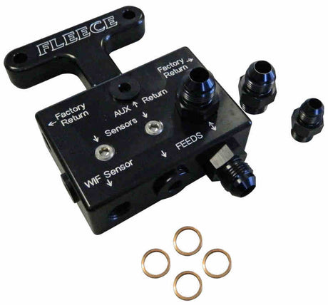 Fleece Performance 03-07 Dodge 5.9L / 07.5-09 6.7L Cummins 3rd Gen Fuel Distribution Block Fleece Performance Fuel Manifolds  AXOPROS