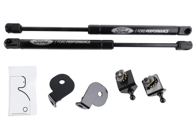 Ford Racing 15-23 Ford Mustang Hood Lift Kit w/Laser Engraving Ford Logo (Excl GT350/GT350R) Ford Racing Hood Struts  AXOPROS