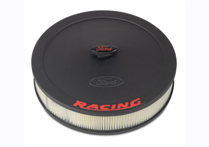 Ford Racing Air Cleaner Kit - Black Crinkle Finish w/ Red Emblem Ford Racing Air Filters - Universal Fit  AXOPROS