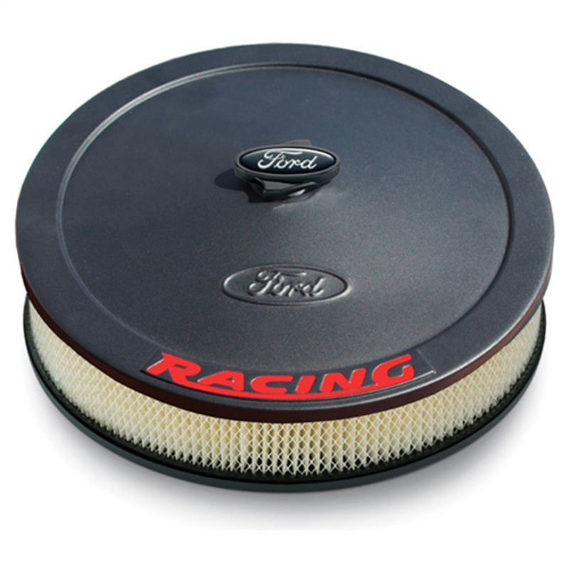 Ford Racing Air Cleaner Kit - Black Crinkle Finish w/ Red Emblem Ford Racing Air Filters - Universal Fit  AXOPROS