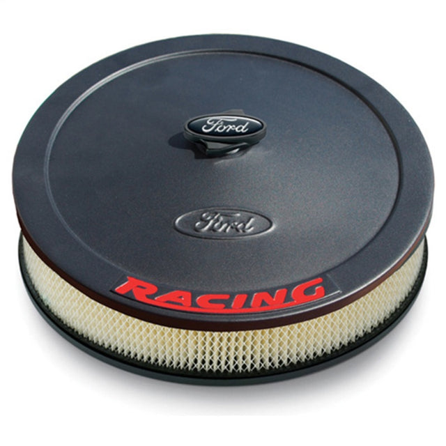Ford Racing Air Cleaner Kit - Black Crinkle Finish w/ Red Emblem Ford Racing Air Filters - Universal Fit  AXOPROS
