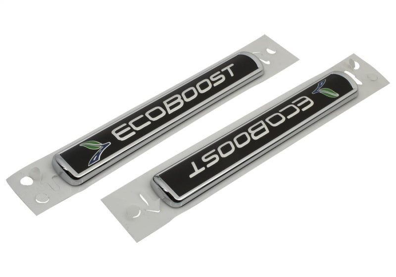 Ford Racing Black/Silver EcoBoost Emblem 3-1/2in x 9/16in - Set of 2 Ford Racing Other Body Components  AXOPROS