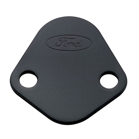 Ford Racing Fuel Pump Block Off Plate - Black Crinkle Finish w/ Ford Oval Ford Racing Block Off Plates  AXOPROS
