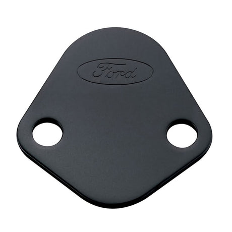 Ford Racing Fuel Pump Block Off Plate - Black Crinkle Finish w/ Ford Oval Ford Racing Block Off Plates  AXOPROS
