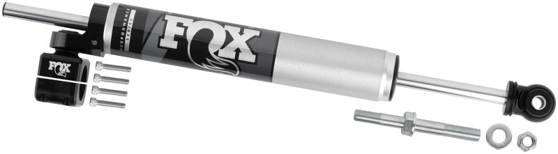 Fox 2007+ Jeep JK 8.2in 2.0 Tie Rod Clamp Steering Stabilizer FOX Hardware - Singles  AXOPROS