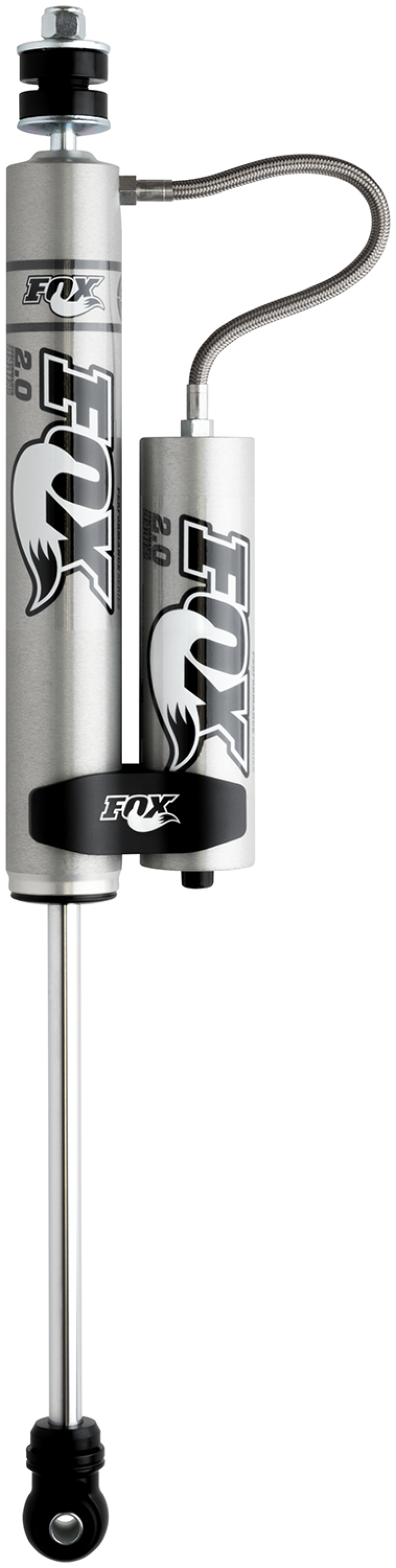 Fox 2.0 Performance Series 10.1in. Smooth Body Remote Res. Shock w/Stem Mount / Std Travel - Black FOX Shocks and Struts  AXOPROS