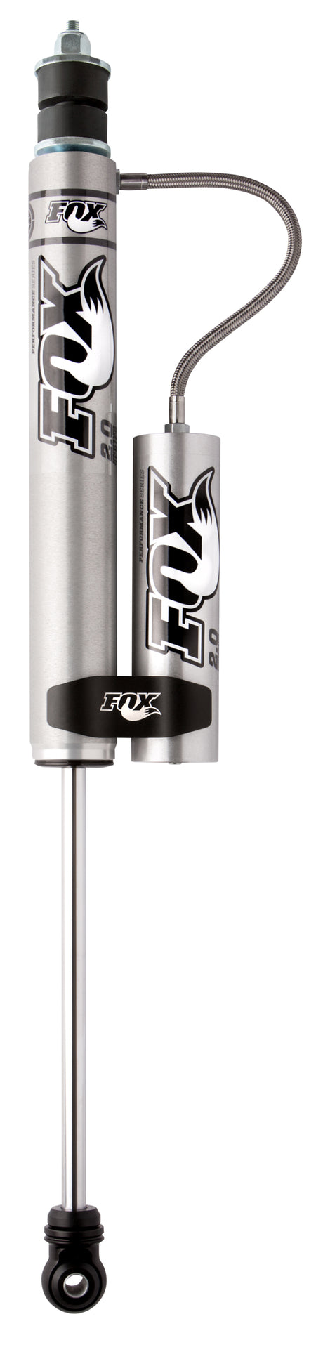 Fox 2.0 Performance Series 8.1in. Smooth Body Reservoir Shock w/Stem Mount (Alum) Std Travel - Black FOX Shocks and Struts  AXOPROS