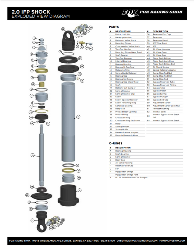 Fox Spherical Bearing- 0.750in Bore FOX Hardware - Singles  AXOPROS