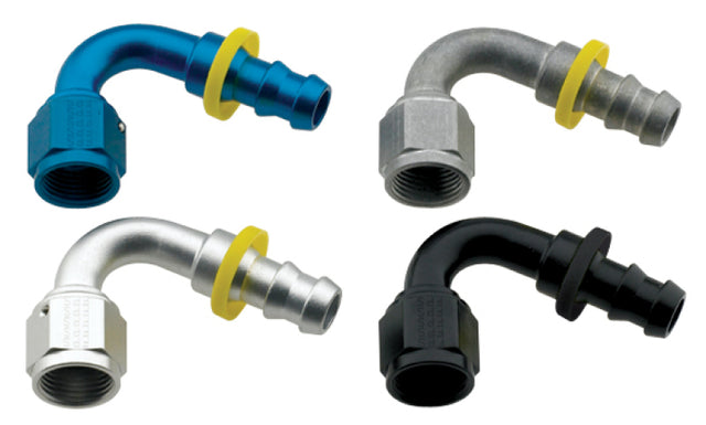 Fragola -6AN Push-Lite End 120 Degree - Black Fragola Fittings  AXOPROS