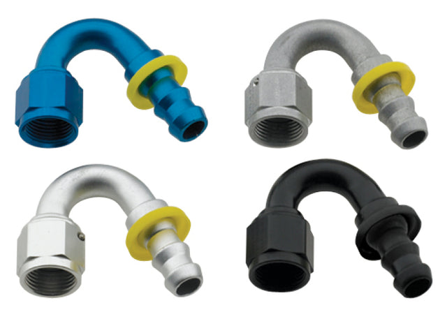 Fragola -6AN Push-Lite End 150 Degree - Black Fragola Fittings  AXOPROS