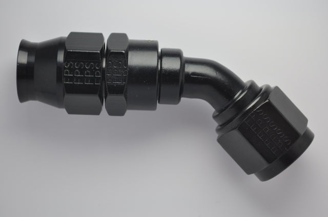 Fragola -6AN Real Street x 45 Degree Hose End Black For PTFE Hose Fragola Fittings  AXOPROS
