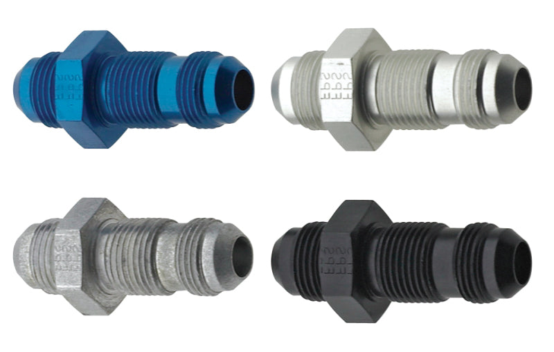 Fragola -6AN Straight Bulkhead - Black Fragola Fittings  AXOPROS