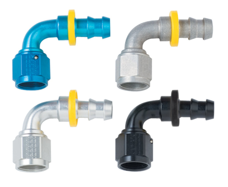 Fragola -8AN Push-Lite End 90 Degree - Black Fragola Fittings  AXOPROS