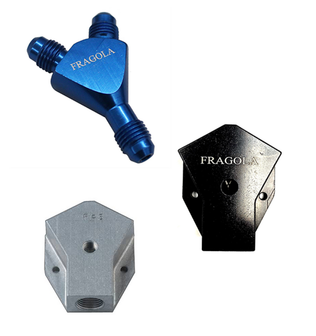 Fragola Y-Fitting -16AN Male Inlet x -12AN Male Outlets Black Fragola Fittings  AXOPROS