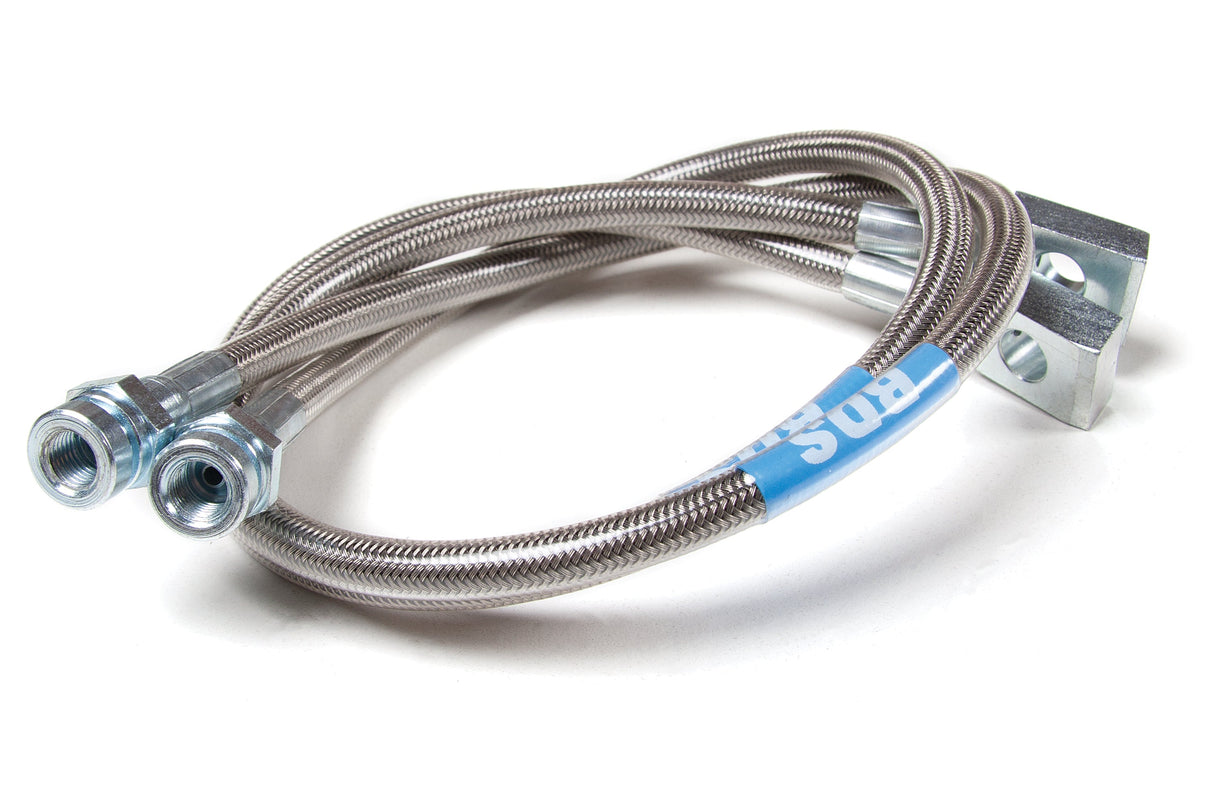 Front Brake Line Set - Stainless Steel - Fits 3-6.5 Inch Lift - Jeep Wrangler YJ (87-95)- TJ (97-06)- And Cherokee XJ (84-01) BDS Suspension Brake Hydraulic Hose Kit  AXOPROS