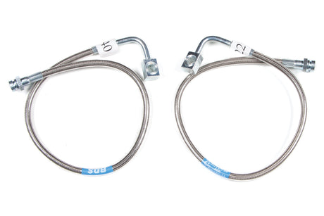 Front Brake Line Set - Stainless Steel - Fits 4-6.5 Inch Lift - Jeep Wrangler JK (07-18) BDS Suspension Brake Hydraulic Hose Kit  AXOPROS