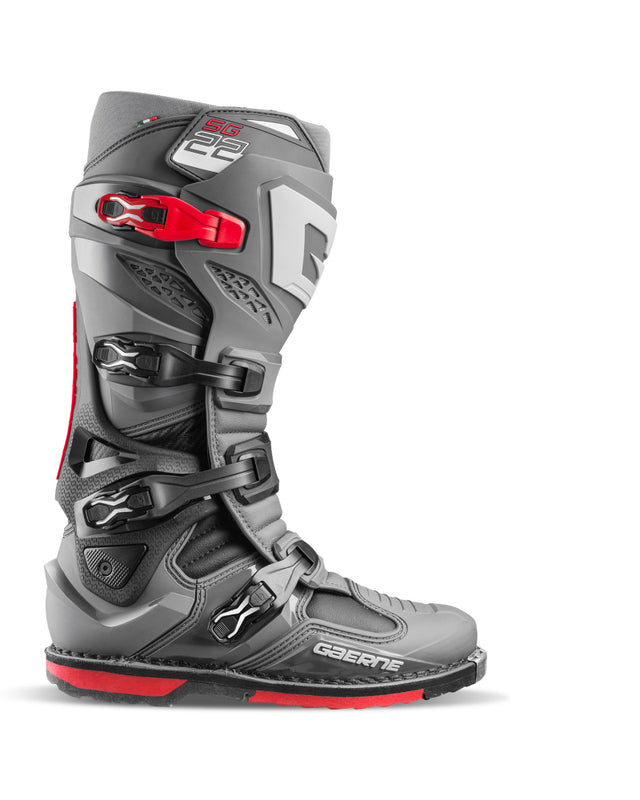 Gaerne SG22 Boot Anthracite/ Black/Red Size - 12 Gaerne Motorcycle Boots  AXOPROS