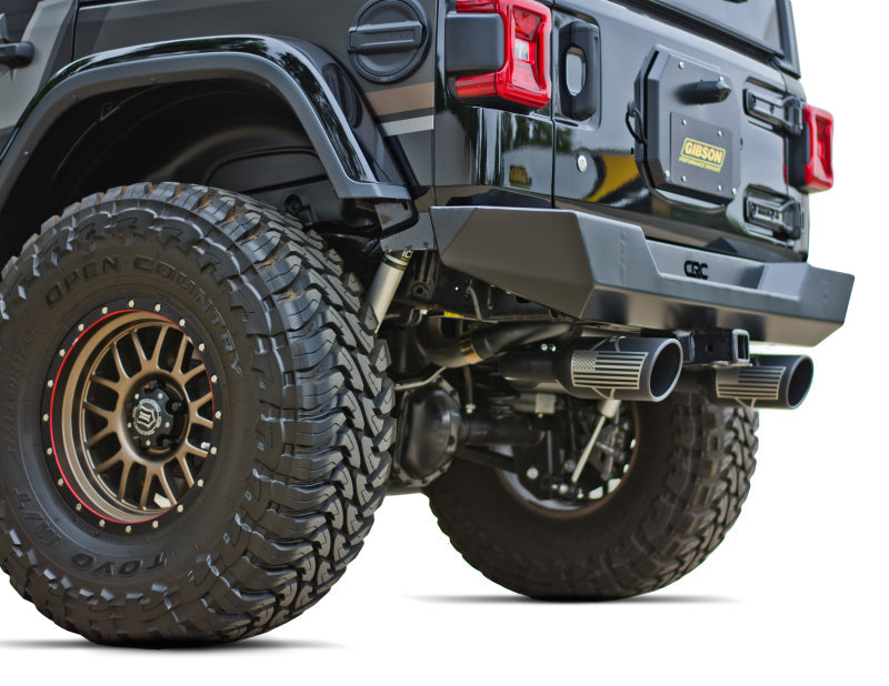 Gibson 07-17 Jeep Wrangler JK X 3.8L 2.5in Patriot Series Axle-Back Dual Split Exhaust - Blk Ceramic Gibson Catback  AXOPROS