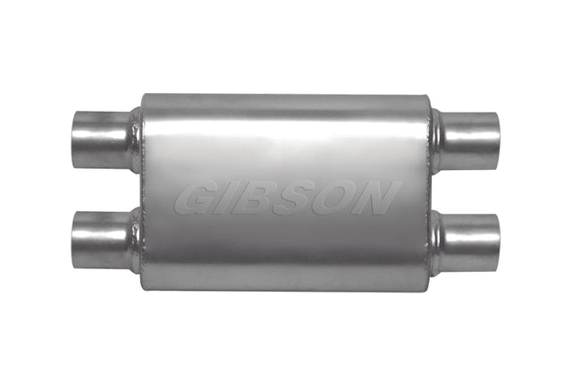 Gibson CFT Superflow Dual/Dual Oval Muffler - 4x9x13in/2.25in Inlet/2.25in Outlet - Stainless Gibson Muffler  AXOPROS